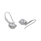 Women'S Silver Western Brass Cubic Zirconia Fish Hook Ear Wire Rhodium - Plated Single Contemporary Drop Earrings - Wahe Jewels - Swadesiicart
