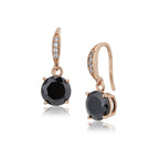 Women'S Rose Gold Western Brass Cubic Zirconia Fish Hook Ear Wire Rose Gold-Polished Single Circular Drop Earrings - Wahe Jewels - Swadesiicart