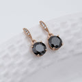 Women'S Rose Gold Western Brass Cubic Zirconia Fish Hook Ear Wire Rose Gold-Polished Single Circular Drop Earrings - Wahe Jewels - Swadesiicart