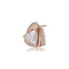 Women'S Rose Gold Western Brass Cubic Zirconia Post And Back Rose Gold-Polished Single Rose Gold-Polished Triangular Studs - Wahe Jewels - Swadesiicart