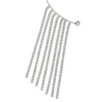 Women'S Silver Western Brass Cubic Zirconia Na Rhodium - Plated Single Rhodium Plated Cz Studded Ear Cuff Earring - Wahe Jewels - Swadesiicart