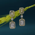 Gold-Polished White Pearl Cz Circular Drop Earring For Women - Wahe Jewels - Swadesiicart