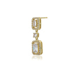 Gold-Polished White Pearl Cz Circular Drop Earring For Women - Wahe Jewels - Swadesiicart
