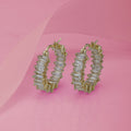Gold-Polished With Cz Stylish Half Hoop Earring For Women - Wahe Jewels - Swadesiicart