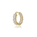 Gold-Polished With Cz Stylish Half Hoop Earring For Women - Wahe Jewels - Swadesiicart