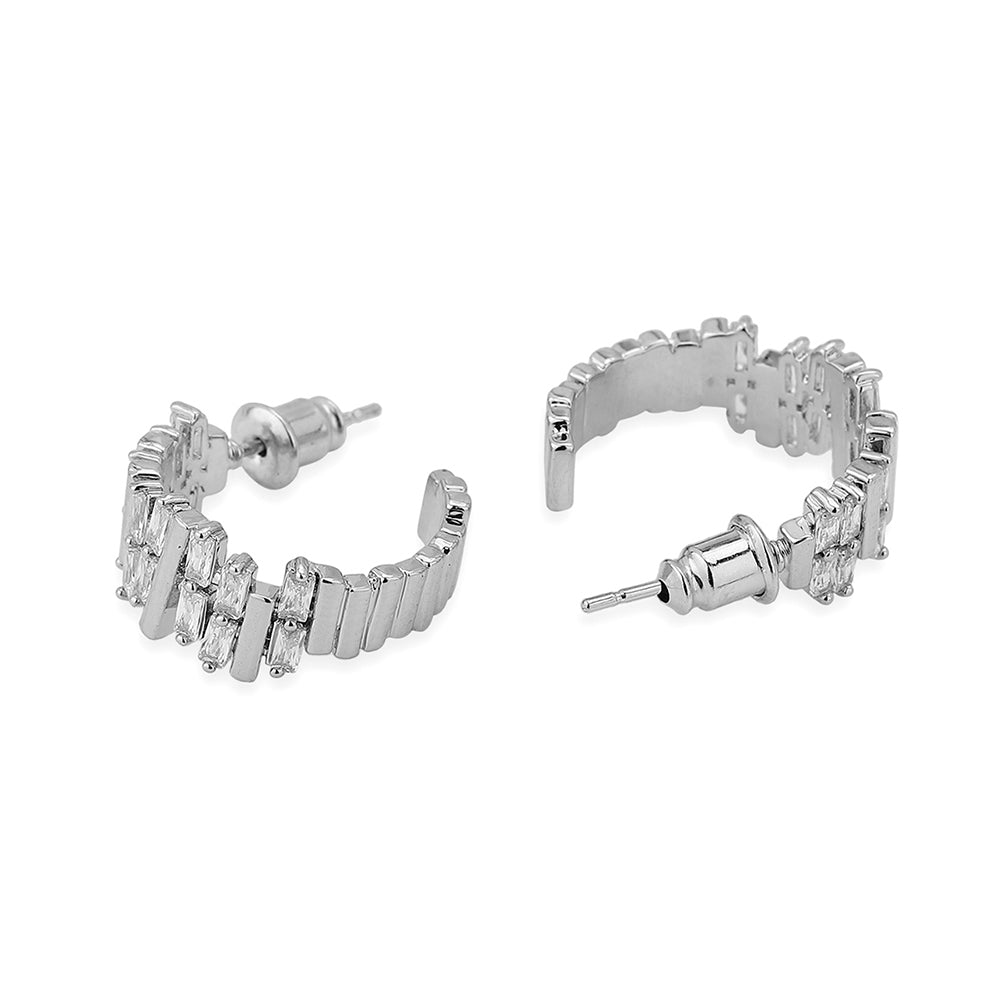 Premium Gold-Polished With Pearl Half Hoop Earring For Women - Wahe Jewels - Swadesiicart