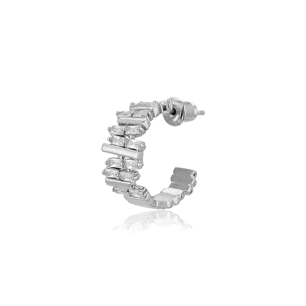 Premium Gold-Polished With Pearl Half Hoop Earring For Women - Wahe Jewels - Swadesiicart