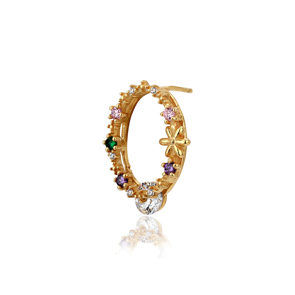 Gold-Polished Cz Studded Oval Shaped Stud Earrings - Wahe Jewels - Swadesiicart