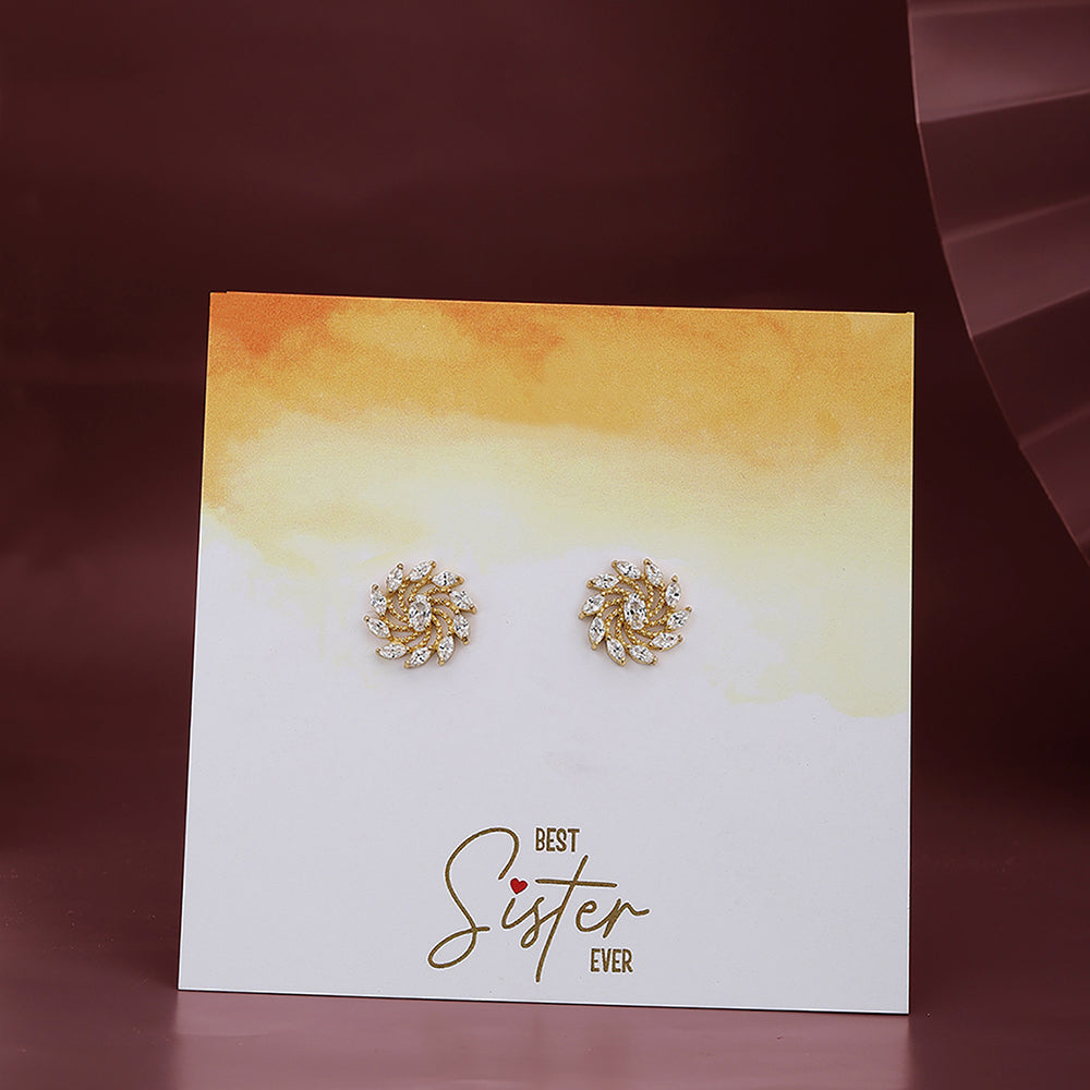 Premium Green With Gold-Polished Cz Hoop Earring For Women - Wahe Jewels - Swadesiicart