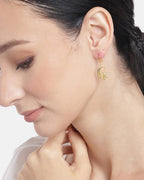 Premium Jewellery - Silver Toned Cz Studded Rhodium - Plated Contemporary Handcrafted Ear Cuff Earrings - Wahe Jewels - Swadesiicart