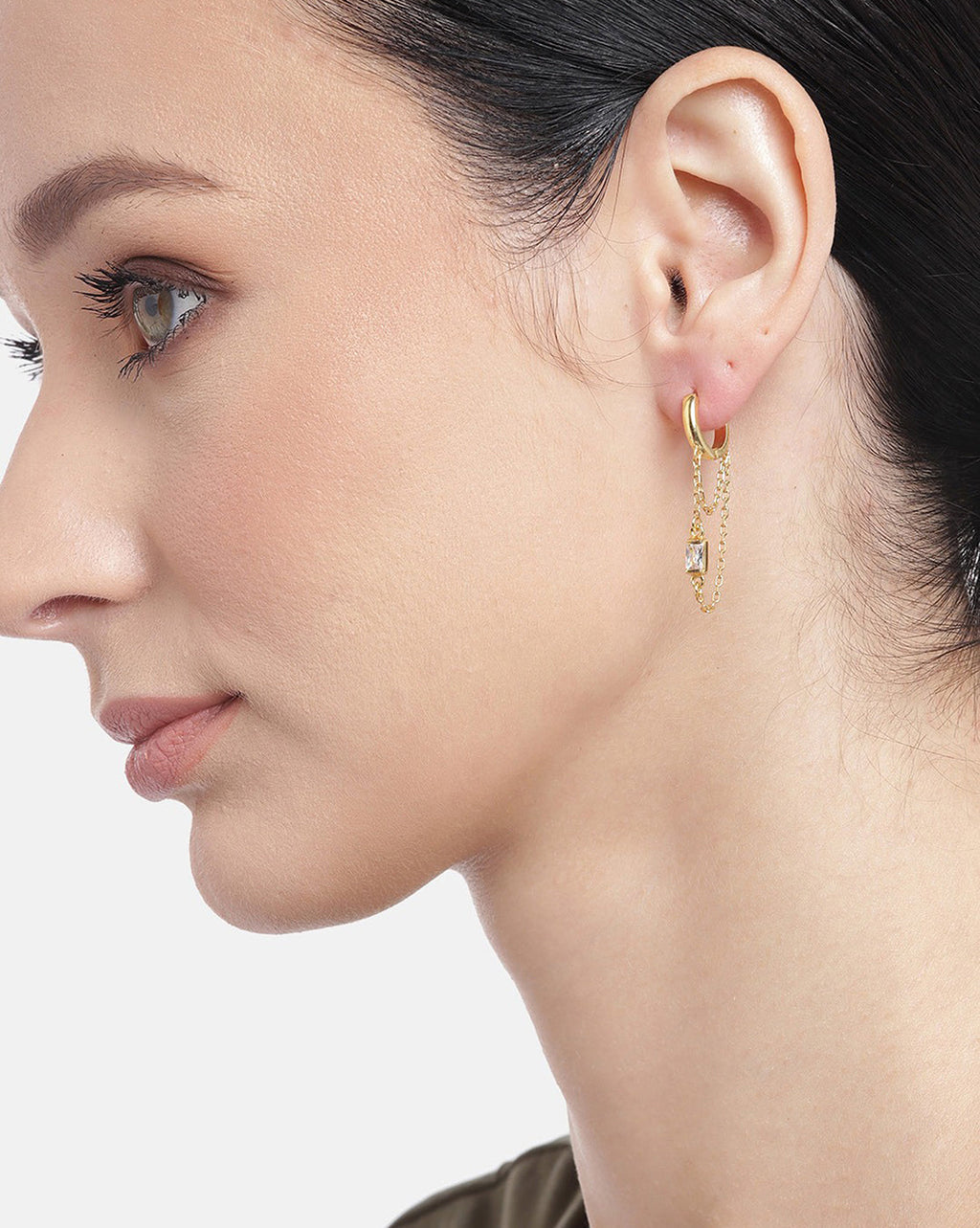 Set Of 3 Gold-Polished With Cz Stud Earring For Girls - Wahe Jewels - Swadesiicart