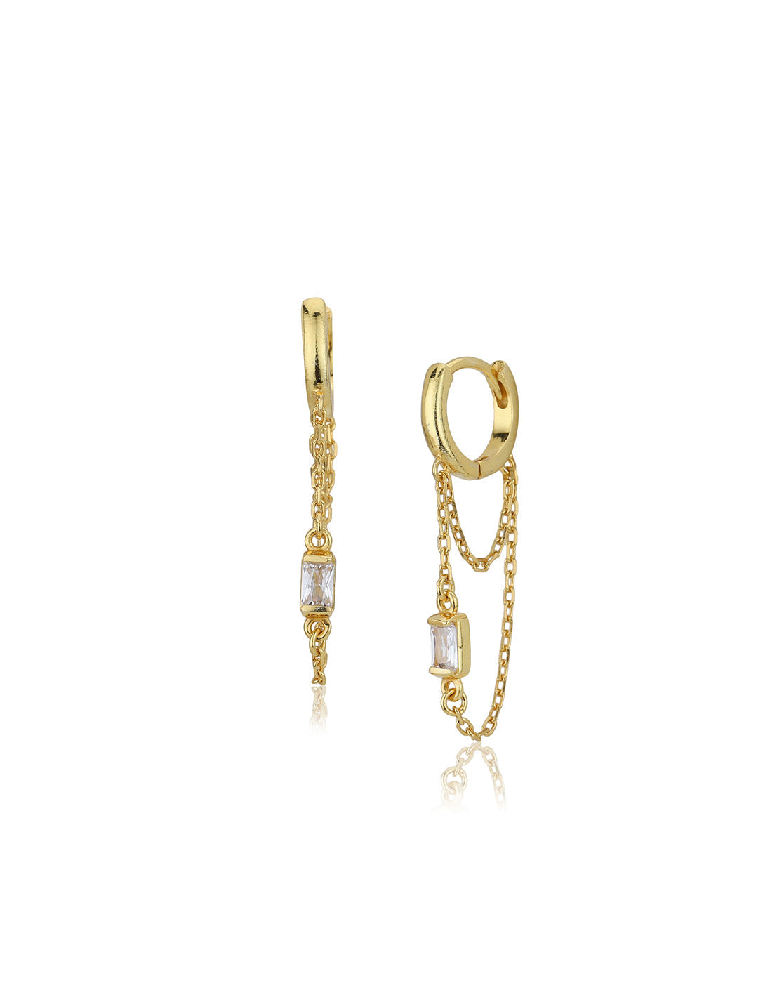 Set Of 3 Gold-Polished With Cz Stud Earring For Girls - Wahe Jewels - Swadesiicart