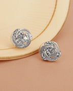 Rose Gold-Polished Cz Circular Stud Earring For Women - Wahe Jewels - Swadesiicart