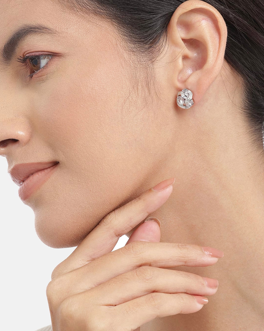 Rose Gold-Polished Cz Circular Stud Earring For Women - Wahe Jewels - Swadesiicart