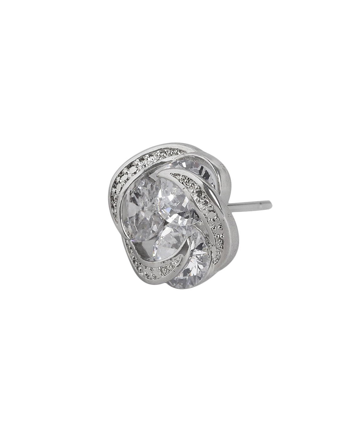 Rose Gold-Polished Cz Circular Stud Earring For Women - Wahe Jewels - Swadesiicart