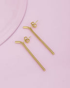 Set Of 2 Gold-Polished Contemporary Hoop Earring - Wahe Jewels - Swadesiicart