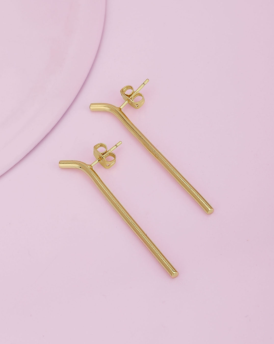 Set Of 2 Gold-Polished Contemporary Hoop Earring - Wahe Jewels - Swadesiicart