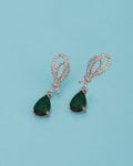 Gold-Polished & Pearl Cz Teardrop Fancy Stud Earring For Women - Wahe Jewels - Swadesiicart