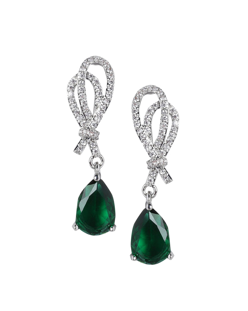 Gold-Polished & Pearl Cz Teardrop Fancy Stud Earring For Women - Wahe Jewels - Swadesiicart