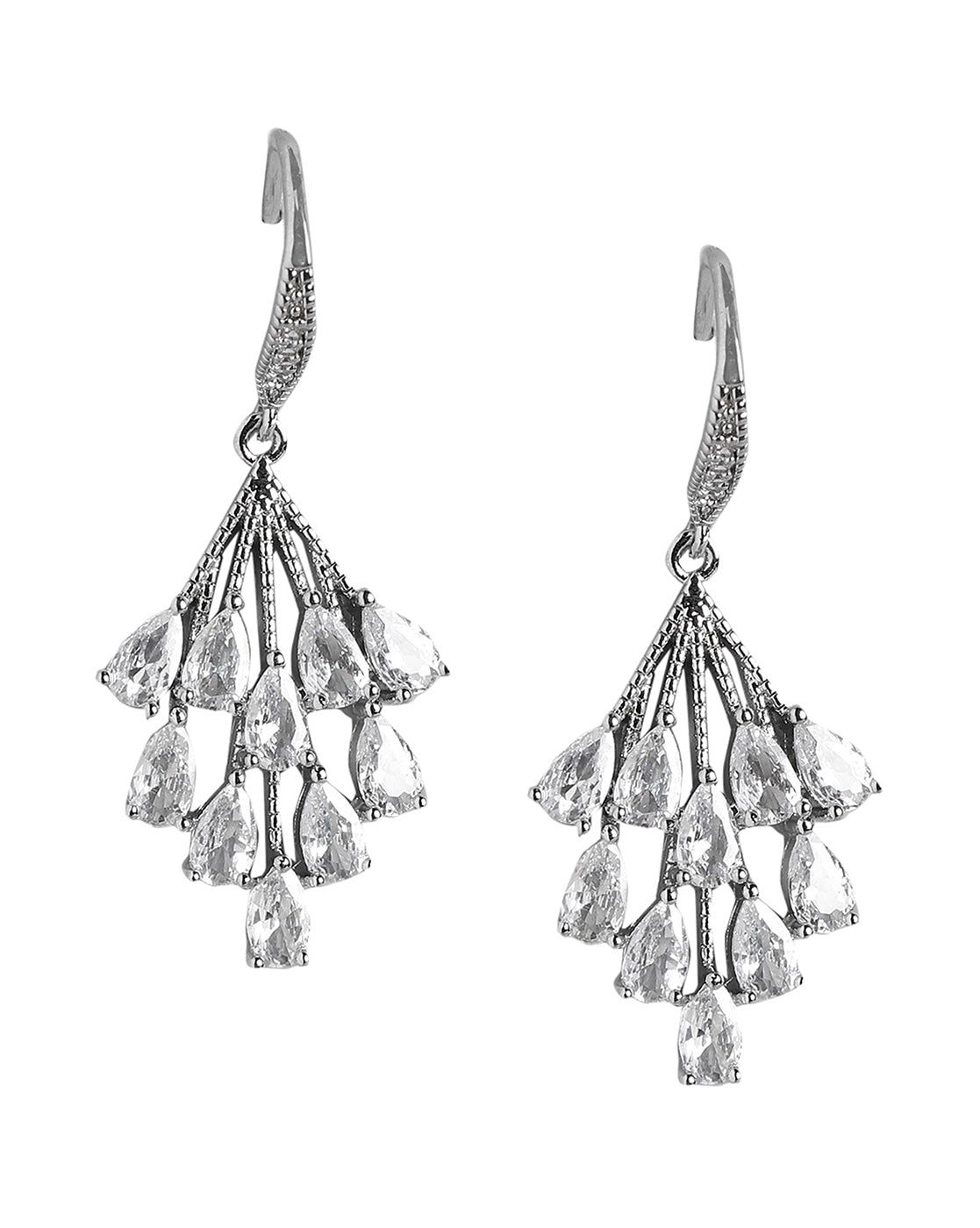 Gold-Polished Cz Half Hoop Earring For Women - Wahe Jewels - Swadesiicart