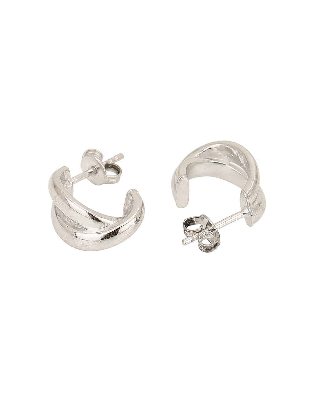 Rhodium Plated Textured Drop Earrings With Dangling Bar - Wahe Jewels - Swadesiicart