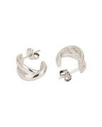 Rhodium Plated Textured Drop Earrings With Dangling Bar - Wahe Jewels - Swadesiicart