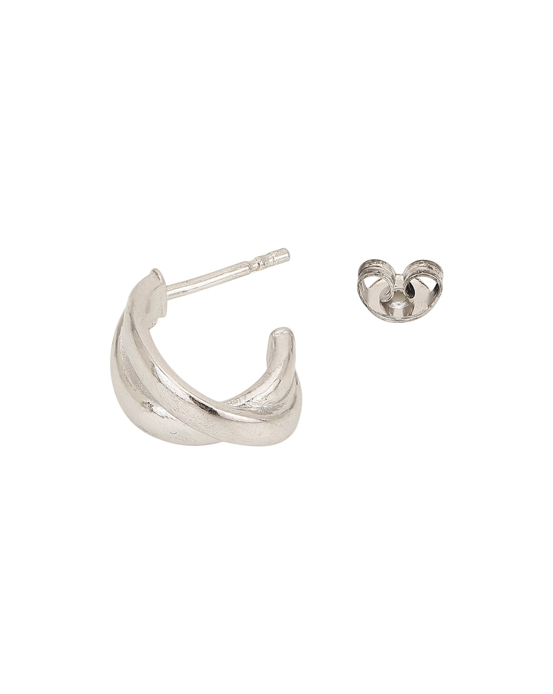 Rhodium Plated Textured Drop Earrings With Dangling Bar - Wahe Jewels - Swadesiicart