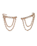 Women'S Brass Silver - Toned & Off - White Rhodium - Plated Cz - Studded Drop Earrings - Wahe Jewels - Swadesiicart