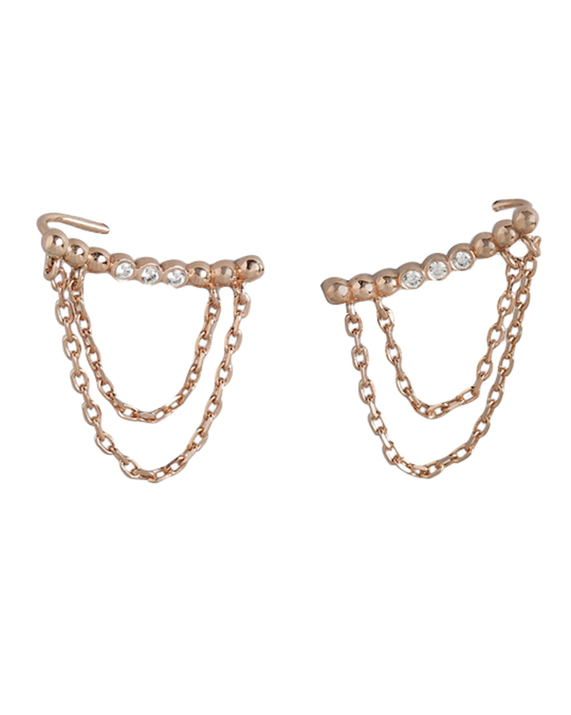 Women'S Brass Silver - Toned & Off - White Rhodium - Plated Cz - Studded Drop Earrings - Wahe Jewels - Swadesiicart
