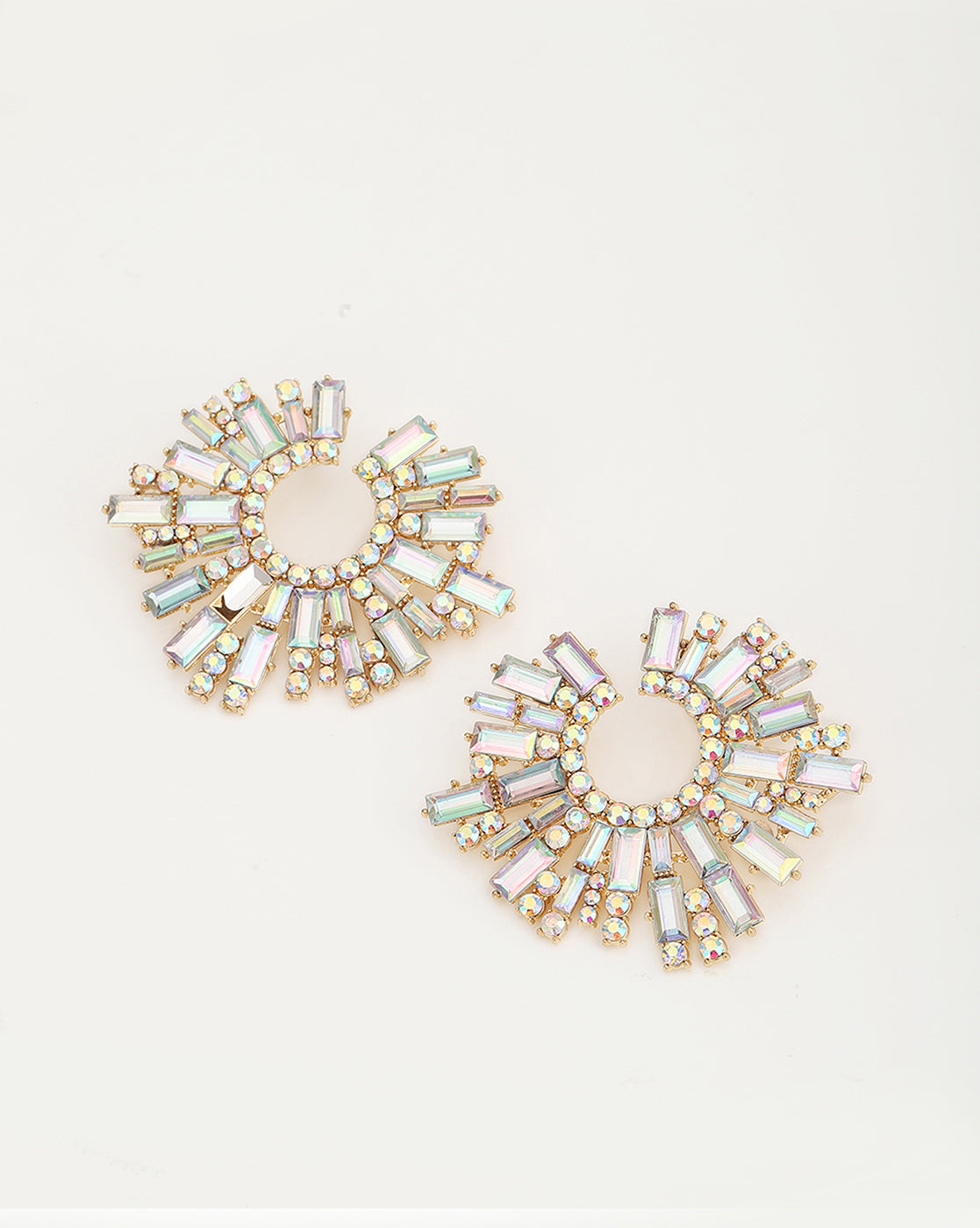 Gold-Polished With Crystal Bold Earring For Women - Wahe Jewels - Swadesiicart
