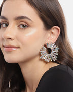 Gold-Polished With Crystal Bold Earring For Women - Wahe Jewels - Swadesiicart
