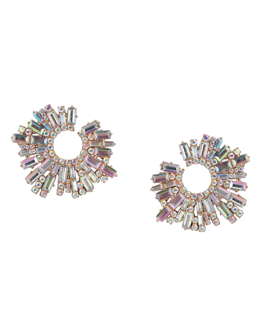 Gold-Polished With Crystal Bold Earring For Women - Wahe Jewels - Swadesiicart