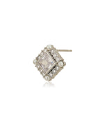 Silver Plated Cz & Pearl Square Stud Earring For Women - Wahe Jewels - Swadesiicart