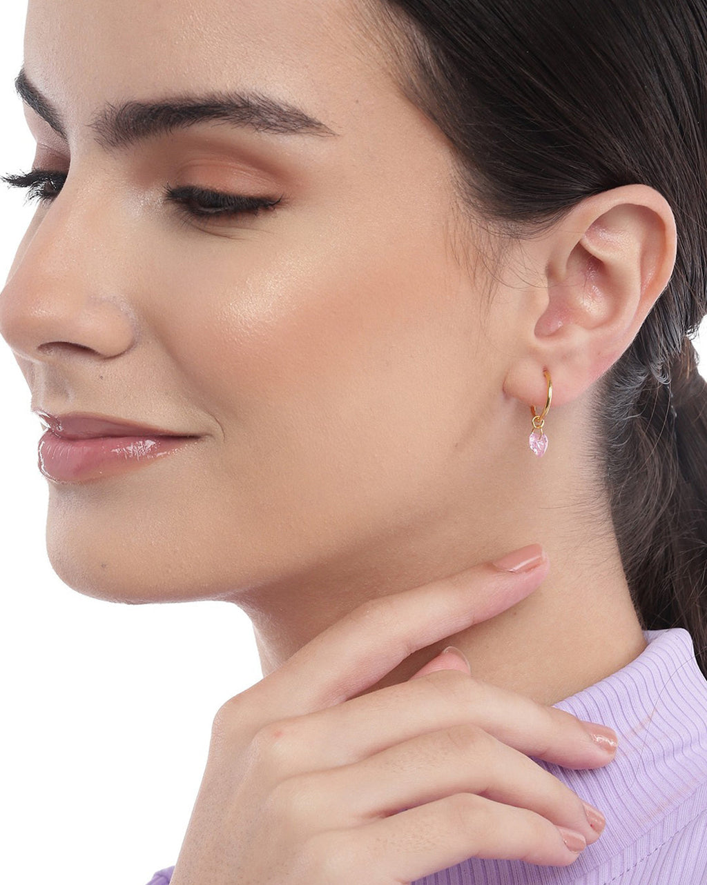 Rhodium Plated With Dangling Solitaire Drop Earring For Women - Wahe Jewels - Swadesiicart