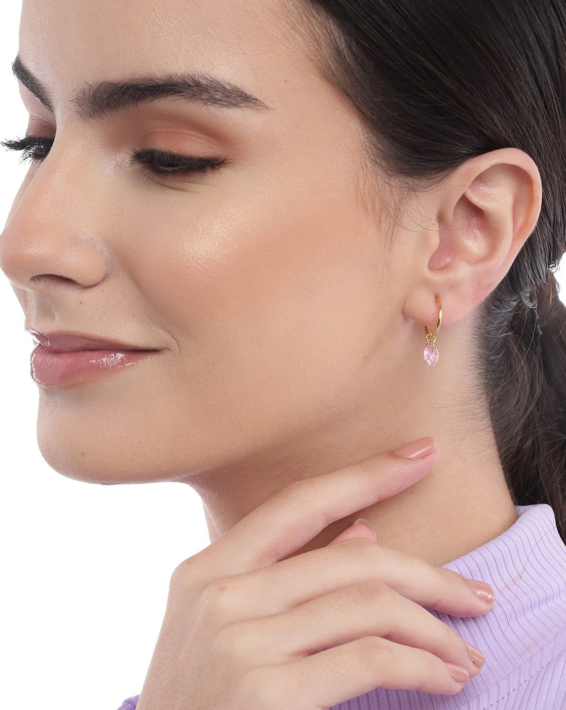 Rhodium Plated With Dangling Solitaire Drop Earring For Women - Wahe Jewels - Swadesiicart