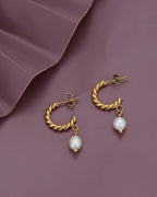 Premium Silver Plated With Pearl Stud Earring For Women - Wahe Jewels - Swadesiicart