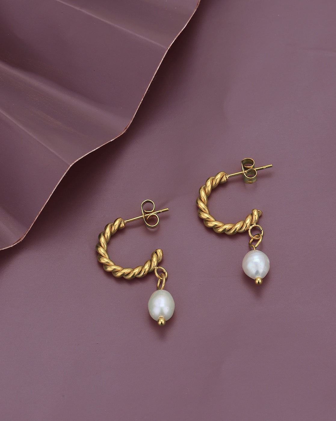 Premium Silver Plated With Pearl Stud Earring For Women - Wahe Jewels - Swadesiicart