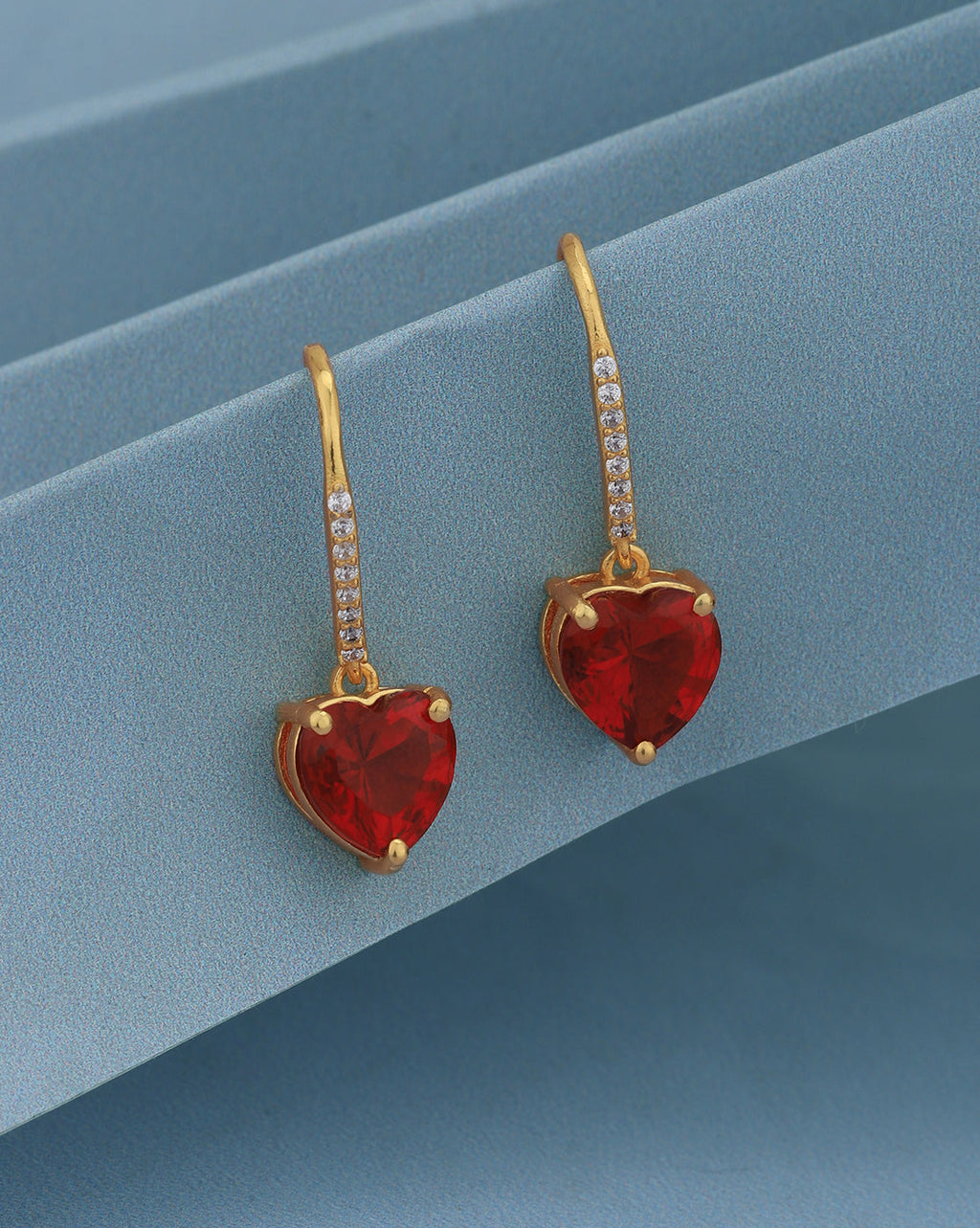 Women'S Brass Silver - Toned Rhodium Plated Cz Studded Handcrafted Geometric Drop Earrings - Wahe Jewels - Swadesiicart