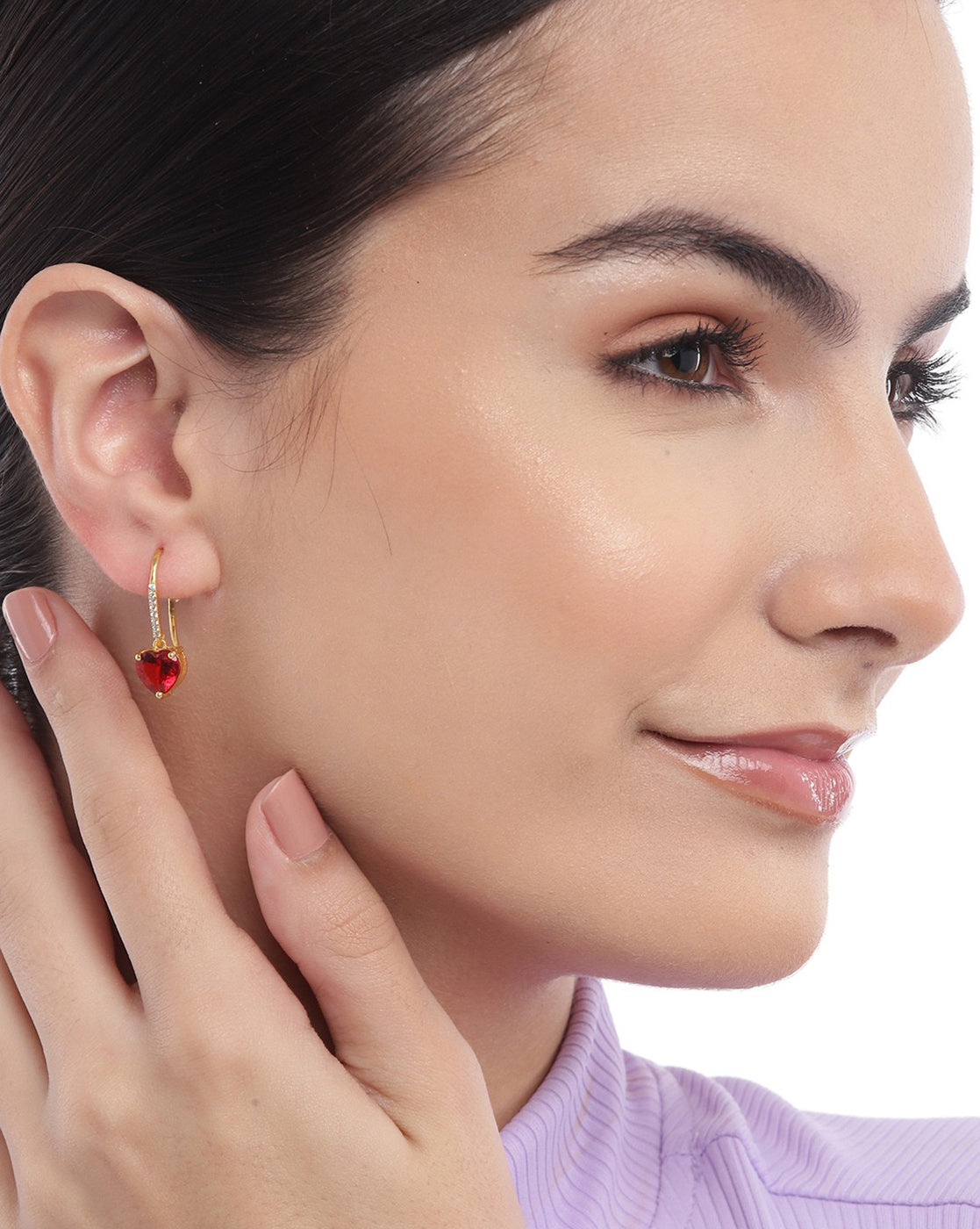 Women'S Brass Silver - Toned Rhodium Plated Cz Studded Handcrafted Geometric Drop Earrings - Wahe Jewels - Swadesiicart