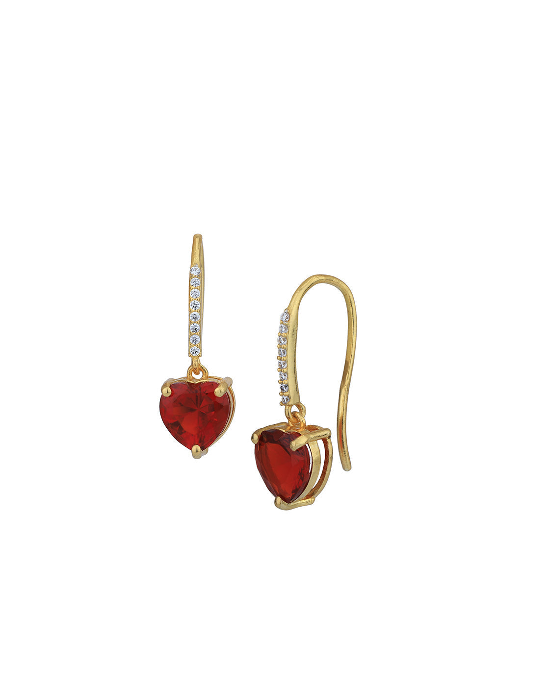 Women'S Brass Silver - Toned Rhodium Plated Cz Studded Handcrafted Geometric Drop Earrings - Wahe Jewels - Swadesiicart