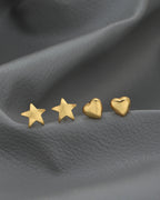 Set Of 2 - Gold-Polished Star And Heart Stud Earring For Women - Wahe Jewels - Swadesiicart