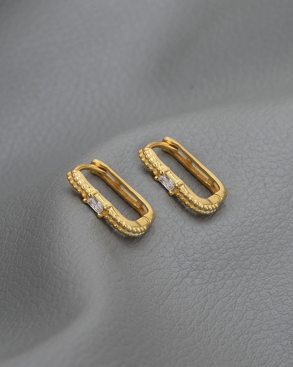 Rhodium Plated Cz Stone Hoop Earring For Women - Wahe Jewels - Swadesiicart