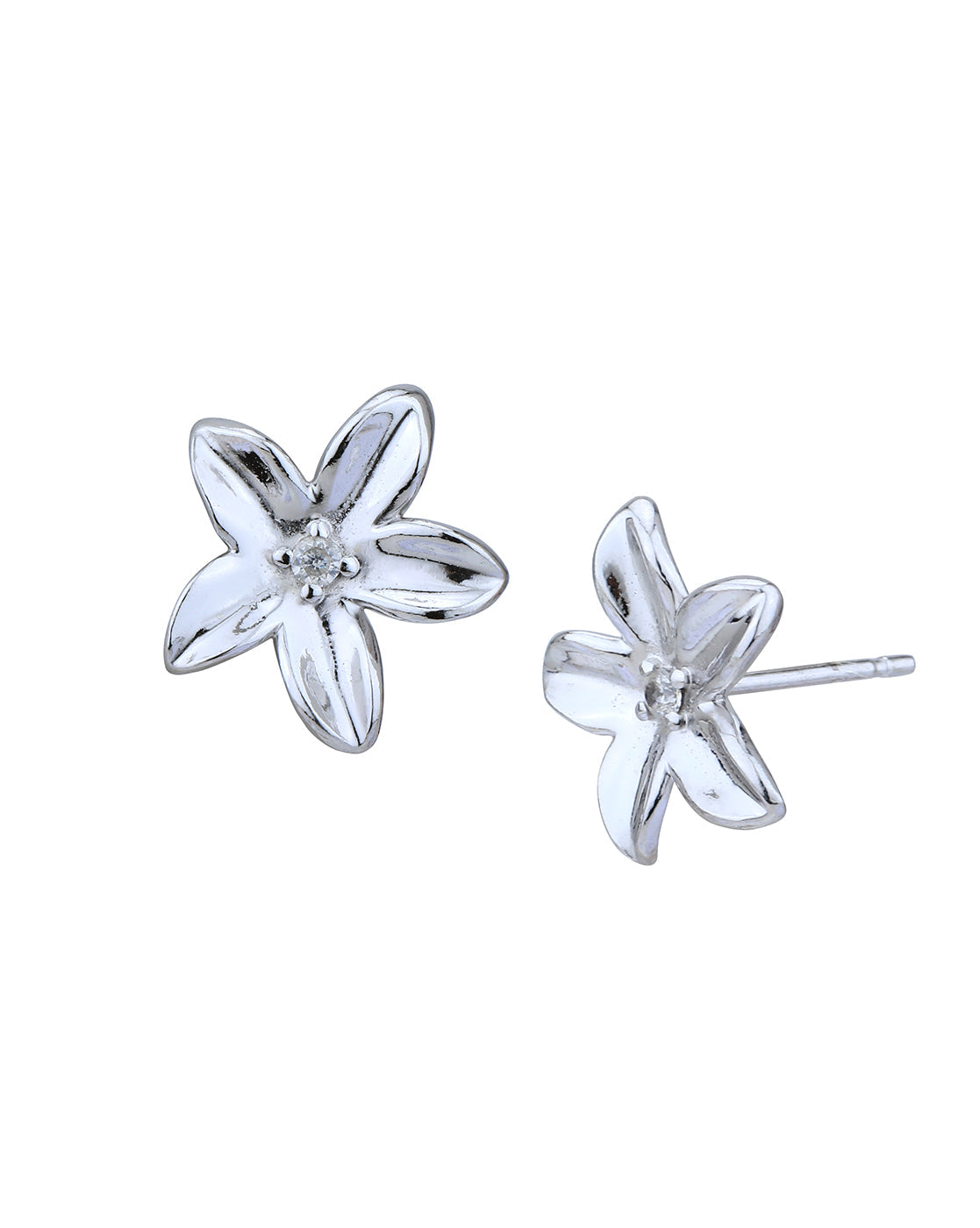 Rhodium Plated Cz Contemporary Stud Earring For Women - Wahe Jewels - Swadesiicart