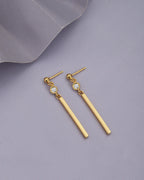 Tear Drop Rose Gold-Polished With Crystal Classic Drop Earring - Wahe Jewels - Swadesiicart