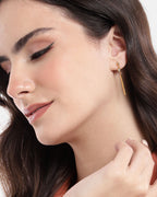 Tear Drop Rose Gold-Polished With Crystal Classic Drop Earring - Wahe Jewels - Swadesiicart