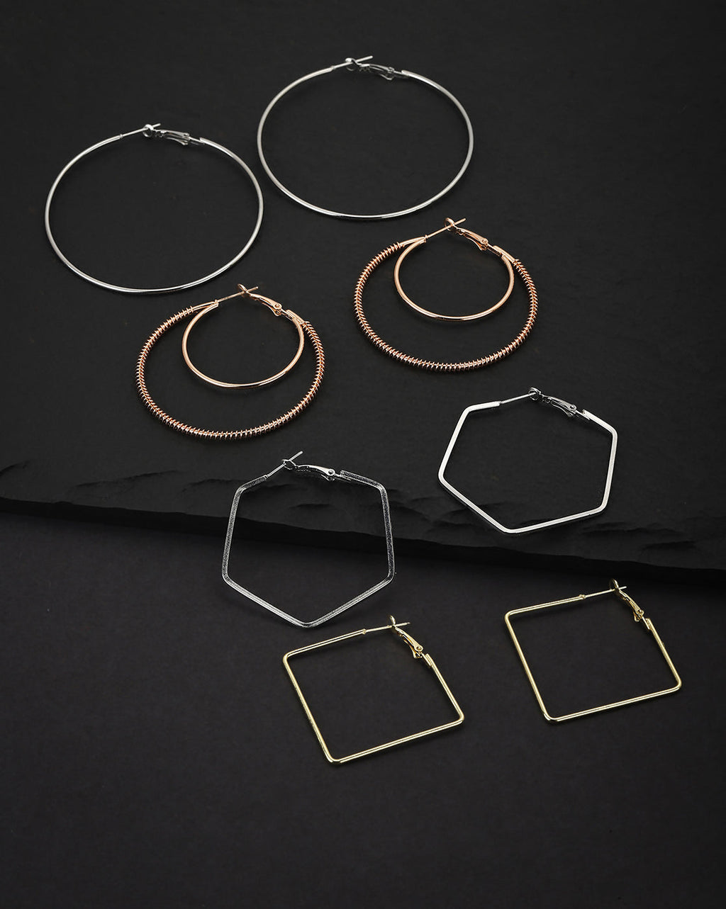 Gold-Polished Hoop Earring With Dangling Cz Stone For Women - Wahe Jewels - Swadesiicart