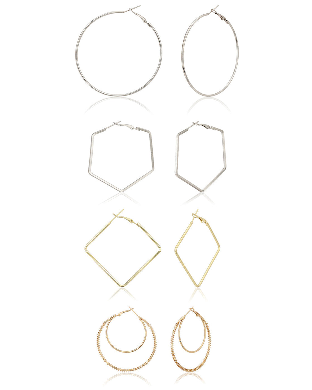 Gold-Polished Hoop Earring With Dangling Cz Stone For Women - Wahe Jewels - Swadesiicart