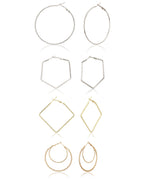 Gold-Polished Hoop Earring With Dangling Cz Stone For Women - Wahe Jewels - Swadesiicart