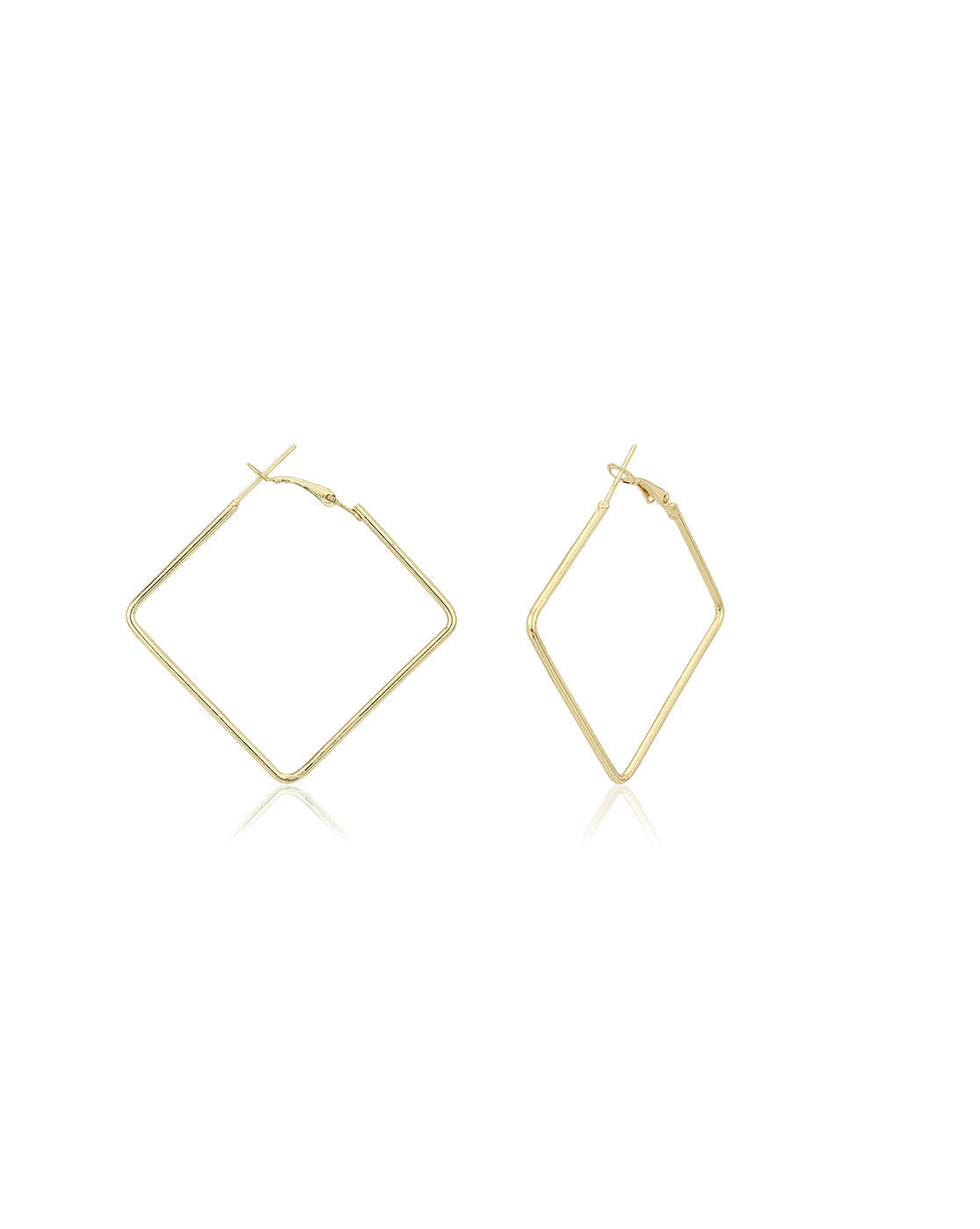Gold-Polished Hoop Earring With Dangling Cz Stone For Women - Wahe Jewels - Swadesiicart