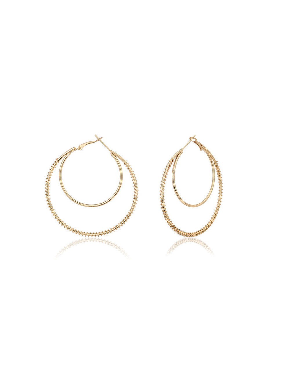 Gold-Polished Hoop Earring With Dangling Cz Stone For Women - Wahe Jewels - Swadesiicart